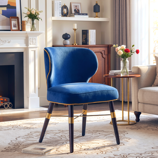 Sunvega Elegant Modern Dining Chair with Criss Cross Gold Metal Base
