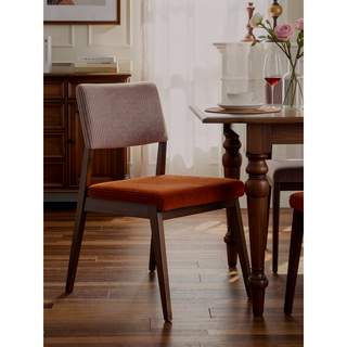 Sunvega Scandinavian Style Dusty Mauve Corduroy Padded Side Chair Set of 2
