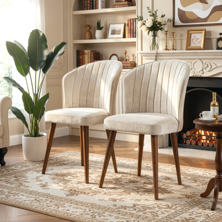 Sunvega Navy Blue Velvet Parsons Dining Chair Set with Solid Wood Structure