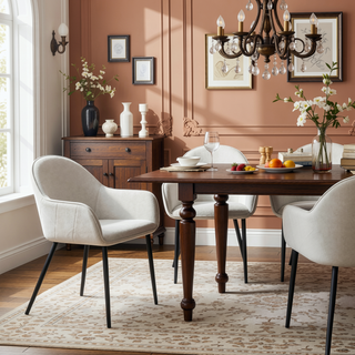 Sunvega Gresham Charcoal Upholstered Dining Arm Chair with Diamond Pattern
