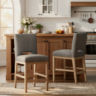 Sunvega Modern Upholstered Bar Stools with Padded Seats for Kitchen Dining