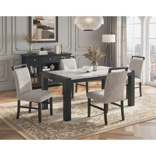 Sunvega Upholstered Dining Bench with Beige Gray Finish and Contemporary Style