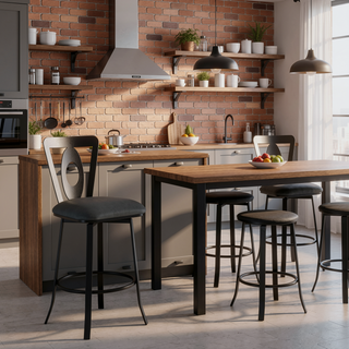 Sunvega Armless Lightweight Barstool with Tall Back and Floor Protectors in Gray