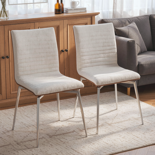 Sunvega Contemporary Swivel Dining Accent Chair with Walnut Wood Back and Cream Fabric