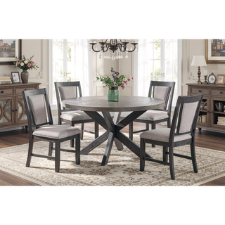 Sunvega Contemporary Upholstered Dining Chairs with Padded Seat and Back in Gray Finish