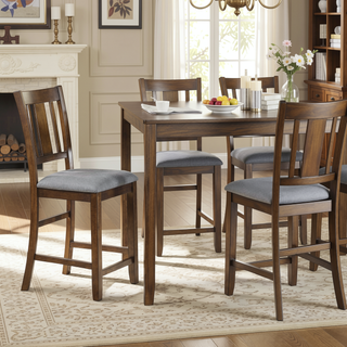 Sunvega Modern Wooden Counter Height Chairs Set of 4 with Padded Seat for Dining Room