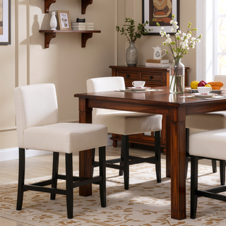Sunvega Transitional Bonded Leather Counter Stools with Studded Accents Set of Two