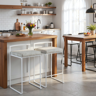 Sunvega Fuji Contemporary Stackable Counter Stool with Upholstered Padded Seat and Frame