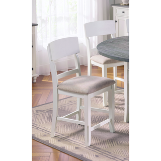 Sunvega Modern Gray Rubber Wood Dining Table with Two Built-in Storage Shelves