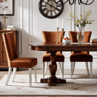 Sunvega Velvet Upholstered Chair with Tufted Design and Stainless Steel Legs