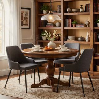 Sunvega Contemporary Faux Leather Upholstered Dining Chair with Tapered Metal Legs Set of 2