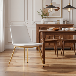 Sunvega Modern Velvet Upholstered Dining Chairs with Gold Metal Legs Set of 2