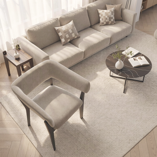 Sunvega Modern Dining Armchair with Sculptural Frame and Ergonomic Backrest