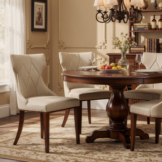 Sunvega Set of 2 Gray Traditional Dining Chairs with Luxurious Velvet Upholstery