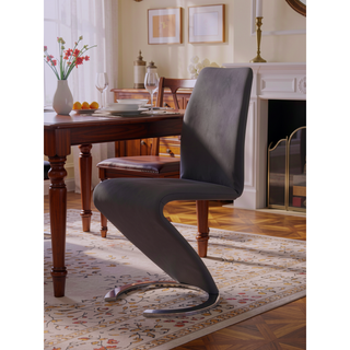 Sunvega Z-Shape Dining Chair with Padded Seating and PU Finish Kit of 2
