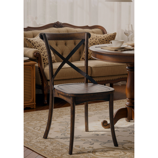 Sunvega Kaelyn Dark Oak Finish Rectangular Dining Table with Trestle Base