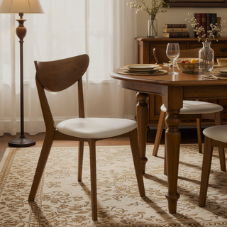 Sunvega Curved Back Dining Chair Set of 2 with Cushioned Seat and Angled Legs