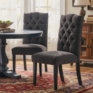 Sunvega Upholstered Dining Chairs with Tufted Seat Back and Crown Top