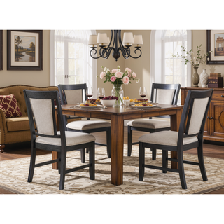 Sunvega Contemporary Upholstered Dining Chairs with Padded Seat and Back in Gray Finish