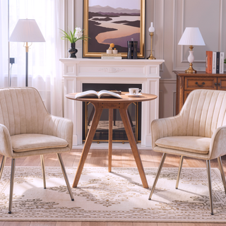 Sunvega Blue Velvet Mid-Back Dining Chairs with Gold Plated Legs for Living Room