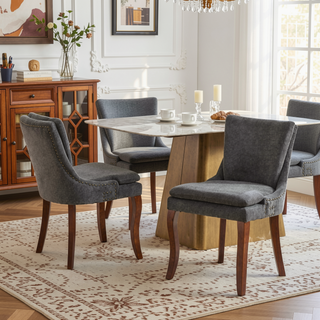 Sunvega Modern Dining Chairs Set of 2 with Double-Layer Cushioning and Mid Back