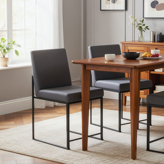 Sunvega Fuji Contemporary High Back Dining Chair Set with Upholstered Seat