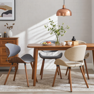 Sunvega Stone Grey Vegan Faux Leather Upholstered Mid Century Modern Dining Chair