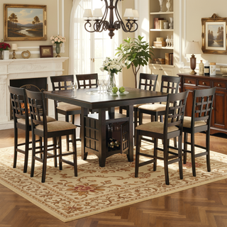 Sunvega Upholstered Counter Height Stools in Beige and Cappuccino Set of 2