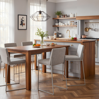 Sunvega Fuji High Back Counter Stool Set of 3 with Padded Seat and Backrest
