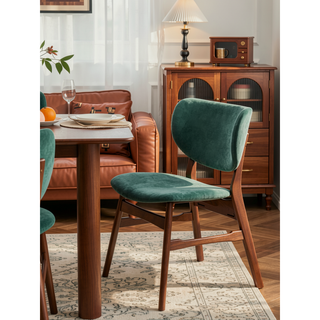 Sunvega Mid-Century Modern Dining Table with Walnut Finish and Sleek Design