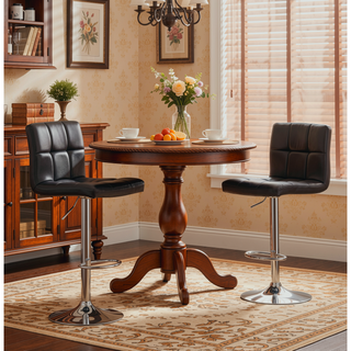 Sunvega Adjustable Hydraulic Bar Stool with 360 Degree Swivel and Footrest in Brown