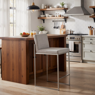 Sunvega Fuji Contemporary High Back Counter Stool with Padded Seat and Backrest