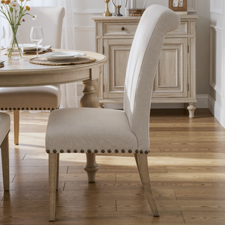 Sunvega Upholstered Parsons Dining Chair with Transitional Motif and Tapered Legs