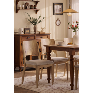 Sunvega Modern Scandinavian 2pc Side Chair with Upholstered Seat and Splat Back