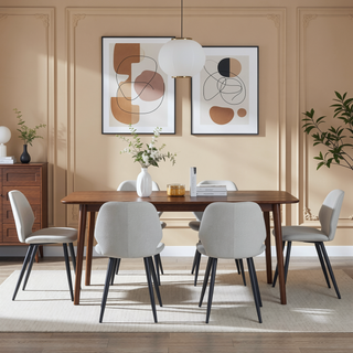 Sunvega Upholstered Dining Chairs with Soft Suede-Style Fabric and Metal Legs Set of 4