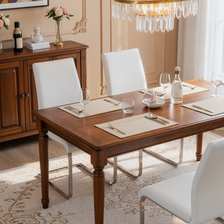 Sunvega Contemporary Faux Leather Upholstered Dining Chair with Sturdy Metal Base Set of 2