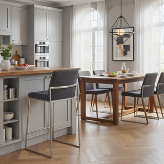 Sunvega Fuji Contemporary High Back Counter Stool with Padded Seat and Backrest