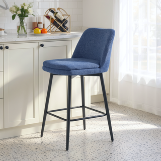 Sunvega Counter Height Swivel Bar Stools Set of 2 with Upholstered Seat and Back