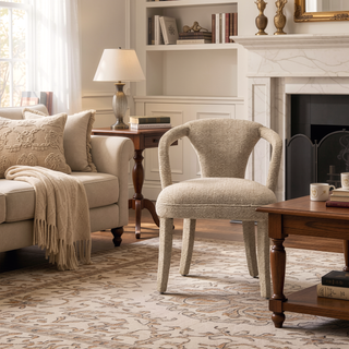 Sunvega Mid-Century Modern Tweed Upholstered Armchair for Dining and Living Room