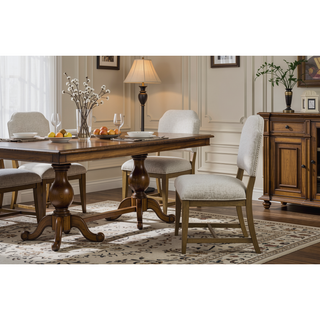 Sunvega Almond Upholstered Dining Chair with Shaped Backrest and Web Seating