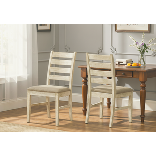 Sunvega Set of 2 Transitional Upholstered Dining Chairs with Linen Look Fabric
