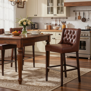 Sunvega Modern Minimalist Bar Stool with Metal Legs and High Density Fabric Seat
