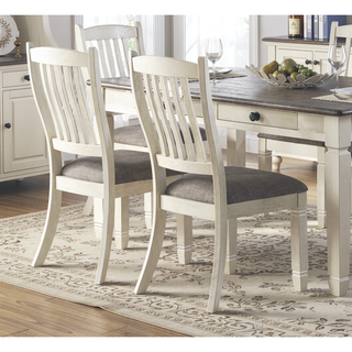 Sunvega Antique White Finish Wooden Bench with Gray Textured Fabric Upholstered Seat