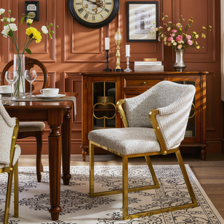 Sunvega Teddy Sherpa Side Chair with Mirrored Gold Finish and Padded Seat