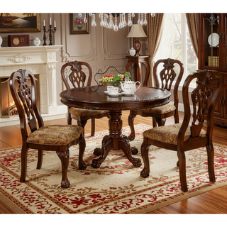 Sunvega Brown Cherry Padded Fabric Dining Chairs Set of 2 Side Chairs