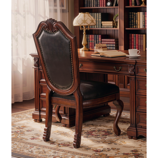 Sunvega Black PU Leather Upholstered Queen Anne Leg Armless Dining Side Chair
