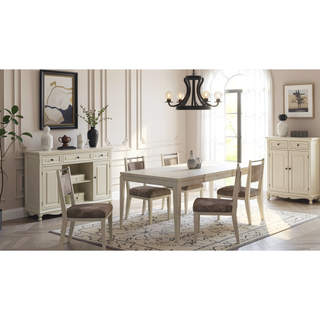 Sunvega Vanilla Toned Rope Back Chair with Camel Upholstered Seat Set of 2