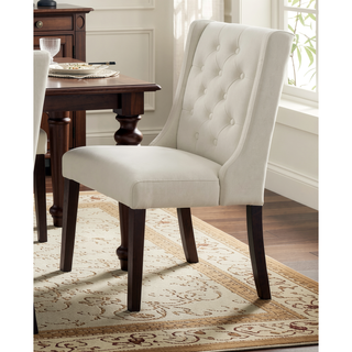 Sunvega Modern Wingback Dining Chairs with Ash Black Polyfiber Upholstery and Dark Espresso Frame