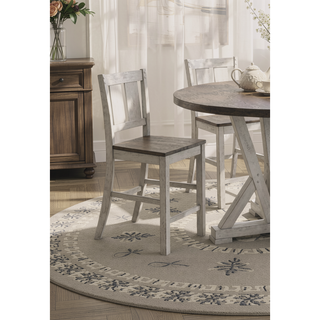 Sunvega Antique White Finish Solid Wood Farmhouse Kitchen Dining Chairs Set of 2