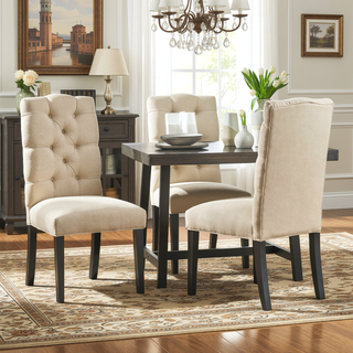 Sunvega Harding KD Tuft Dining Chair Set of 2 with Tufted Fabric Backrest